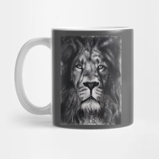 Lion - charcoal drawing Mug